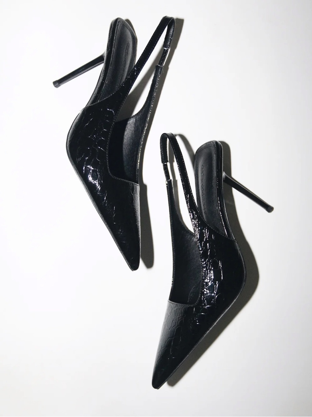 Cult of Coquette Elsa Slingback Pump Black Croc Patent 100 mm US 8
